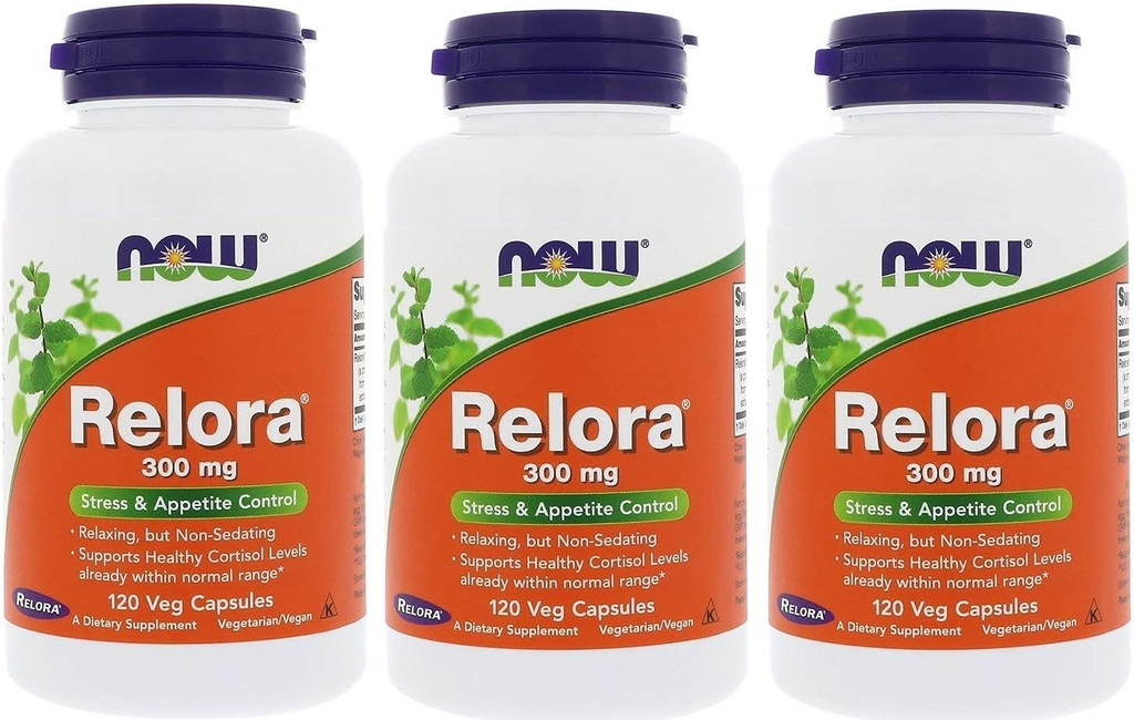 Agora Alimentos Relora 300 mg, Veg-cápsulas, 120-Count (Pacote de 3)