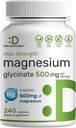 Max Strength Magnézium Glycinate 500mg Per Serving, 240 Kapsule 100%Súvisiace na Essential Mineral Supplement for Muscle, Sleep, & Heart Health