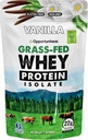 Opportunitea Grass Fed Vanilla Whey Protein Isolate Powder - 22g Protein powder Without Articial Sweeteners, Hormone- Free Cows, Non GMO - 1lb