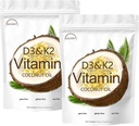 D3 + K2 Coconut Oil Soft Gels, Vitamina D3 10000 iu Plus K2 (MK-7) 200 mcg, Vitamina D3 K2 Suplemento Softgels, Replenish Vitamina D3 K2 Coconut Oil Softgels 300 Gels