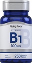 Piping Rock Vitamin B1 100 mg | 250 Tablet | Thiamine Supplement | Vegetarian, Non-GMO, Gluten Free