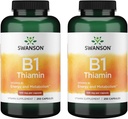 Swanson Vitamina B1 (Thiamin) - promueve el metabolismo saludable y proporciona apoyo energético - Suplemento natural de vitaminas Apoyo Optimum función celular nerviosa - (250 cápsulas, 100 mg cada uno) (2 Pack)