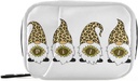 Leopard Gnomes Sunflower Pill Box 7 giorno Pill Case Travel Pill Organizer Bag con Zipper Portable Weekly Case Dimensioni compatte per il supporto supplemento di vitamina