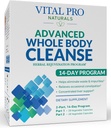 Vital Pro Naturals - El cos sencer avançat netitza amb llet Thistle, Magnesium, Cap Aloe, i Herbs per a Consipació Ocasicional i Eliminació de salut, 2Part 14 Day, 56 Capules
