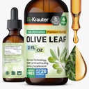 BIO KRAUTER Olive Leaf Extract Liquid - Olive Leaf Tinture for Immune Support - Alkohol a cukor bez - Vegan kvapky 2 Fl.Oz.
