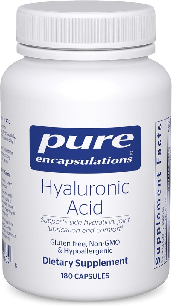 Pure Encapsulations Hyaluronic Acid - for Skin Hydration, Joint Mazingon & Joint Health* - Efficient Absorbtion - Gluten Free - Vegan & Non- GMO - 180 Kapsule