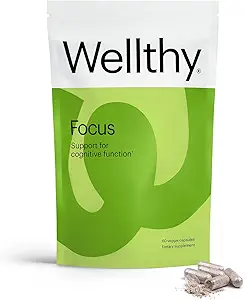 Wellthy Focus Cognitive Function, Focus, and Memory Supplement for Memory, Creativity, and Motivation (30 Days)