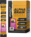 ONNIT Alpha Brain Instant Cognitive Support Drink Mix, BlackBerry Lemonade 풍미, 초점, 메모리 및 Clarity, 0.13 oz Packets, 30 카운트에 대한 Nootropic 보충