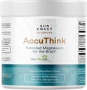Sun Coast Science Sun Coast Sciences AccuThink - Cérebro de Magnésio Patenteado - 2.64oz Suplemento de Memória Saúde do Cérebro, Sono, Mood Boost - Suplemento de Apoio Cognitivo Magnésio Threonato Vitamina C