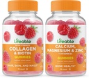Lifeable Collagen & Biotin + Calcium, Magnesium, Zinc & Vitamin D, Gummies Bundle - Great Tasting, Vitamin Supplement, Gluten Free, GMO Free, Chewable Gummy