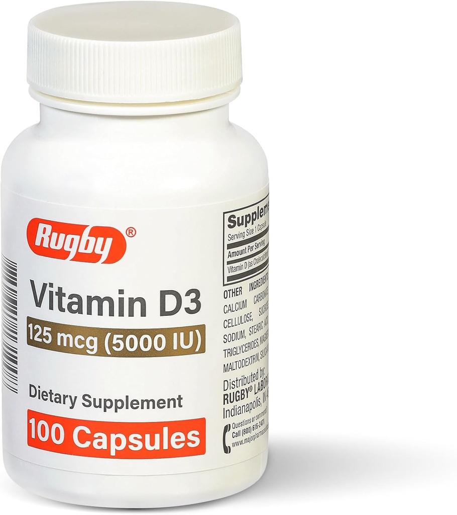 D3 5,000 IU (125 mcg) - Bone, Dişlər və Immune Sağlamlıq üçün Vitamin D Dietary Supplement