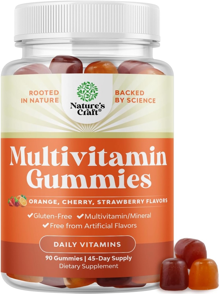 Multivitaminų gummies suaugusiems - Halal Multivitaminų Gummy su B12 Biotinas - Želatina nemokamai Gummy Multivitaminų vyrams ir moterims - Vitaminas Gummies su Cinko & Vitaminas D - Non GMO Gluten- Free - 90 Count