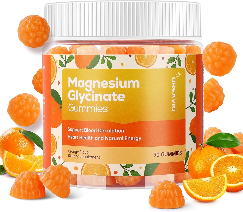 90 الكونت Magnesium Glycinate Gummies 400mg w/Ashwagandha supplement - Sugar Free Zinc Magnesium Glycinate supplement Ashwagandha Gummies for Adults Orange Flavor