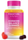 Pink Stork Hormone Balance Gummies for Women – PMS, Menopause & Estrogen Support – Mood, Bloating, Hot Flashes & Energy – Red Raspberry Leaf, Black Cohosh, Primrose – 60 Vegan Gummies