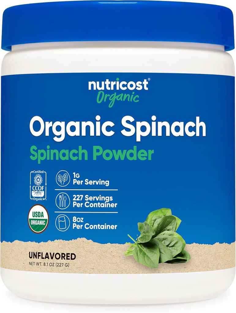 Nutricost Organic Sparkower Powder 8oz (1 Грам per Serving) - Certified USDA Organic, Premium Non-GMO Sparack Powder