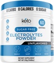 Keto Vitals Unflavored Electrolyte Порошок Keto-Friendly Electrolytes з калію, магнію, натрію, кальцію Keto Electrolytes Supplement Пити суміш з цукром безкоштовно, Zero Calories, Zero Carbs
