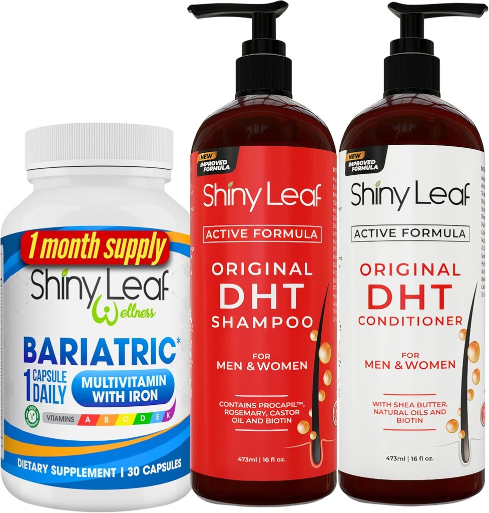 Baritric multivitamin với sắt và DHT Blocker Shampoo và điều hòa, tóc Loss Shamopoo và điều kiện cho phụ nữ và đàn ông