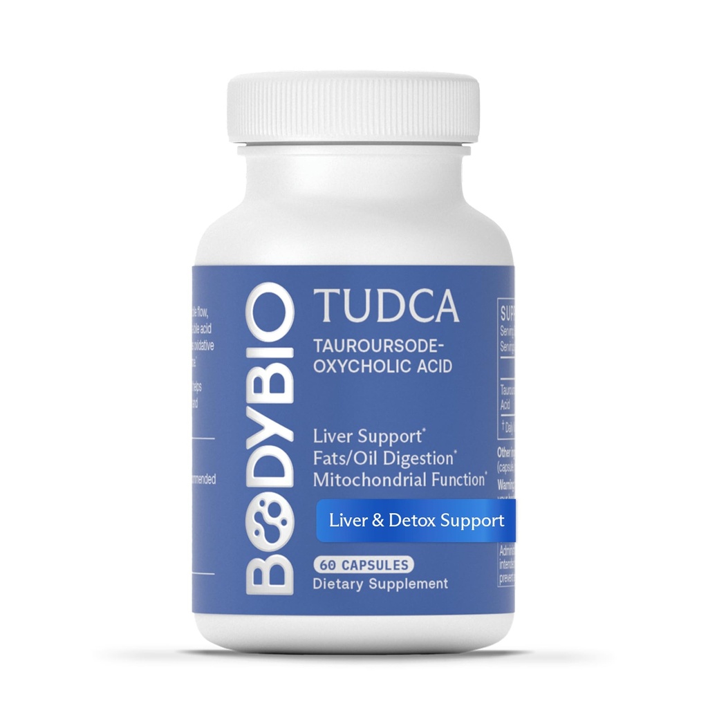 BodyBio TUDCA - Pure Tauroursodeoxycholic Acid Supplement - Support Bile Flow, Fat Metabolism & Liver Detox