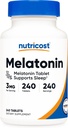 Numitorst Melatonin 3mg, 240 tablets - 3mg Pro Pro Pro, Non-GMO, Glute free