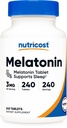 Nutricost Melatonin 3mg, 240 Tablets - 3mg Per Serving, Non-GMO, Gluten Free