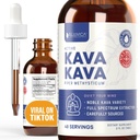 Rejuvica Health Kava Kava Root Extract Supplement - Active Kava Kava - Potenciální relaxace & klid - Liquid Extract - Piper Methysticum - Noble Variety - Přirozeně Occurring Kavalactones - 48 Služeb