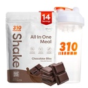 310 Nutrition Allin-One Meal replacementment Shake Powder w/Shaker Cup Starter Kit - High Protein Fiber Rich Superfood Blend - Sugar-Free, Keto & Paleo Friendly, Low Carb - Chocolate Bliss 14 srv