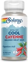 SOLARAY Extra Hot Cool Cayenne 100 000 HU - traditsiooniline rahvahooldus ja seedimisabi - Bio-Cool protsess - Lab Verified, GMP Facility, 60-päevane garantii - 45 Servings, 90 VegCaps
