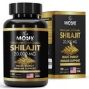 Organic Shilajit with Fulvic Acid, Humic Acid, 85+ Minerals- Gold Grade Plus - Same as Resin - Energy, Stamina, Brain Support - 120 Capsules - Made in The USA