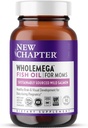 Novo Capítulo Wholemega para Mães Suplemento de óleo de peixe, Cápsulas minúsculas, 2000mg por serviço, DHA pré-natal com Omega-3 + Vitamina D3 para suporte pré-natal e pós-natal, 500mg cada - 90 contagem