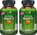 Irwin Naturals One- Per- Day Mega B- 12 1 500 µg magas potencia metilkobalamin vitamin - Fast Enhanced Absorption with MCT + Asian Ginseng - Natural Energy Boost - 60 Liquid Softgels (2-es csomag)