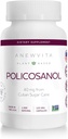 Anew Vita Policosanol Supplement - Healthy Lipid Levels, Platelet Function & Circulation, Cuban Sourced Sugarcane, 40mg per Servering, Non-GMO, Gluten-Free - 120 Veggie Capsules, Made in USA