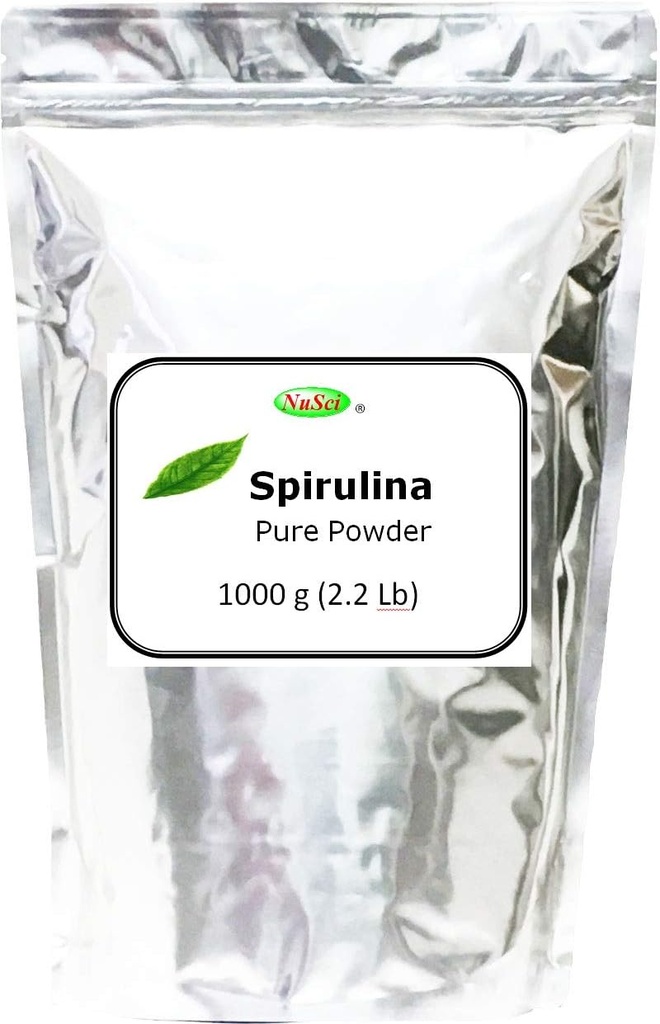 Organicamente Grown Spirulina Powder 1000g (1.0Kg, 2.2 lb) Bulk Pure GMO libre non irradiado