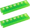 EZY Dose Weekly (7-Day) Pilleri Organizer, Lääketiede, Vitamiini Planner Box, Pieni lukitseminen Osastot Turvallinen resepti lääkkeitä ja estää spilling, värit Toukokuu Vary (pieni lukitus - 2 Pack)