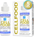Cellfood Oxygen Boost - 1 fl oz, 5 Pack - flytende oksygen Supplement for lymfatisk drenering, høyde sykhet, Jet lag, tretthet, hodepine, Hangovers & energi - Glutenfri, Cert. Kosher