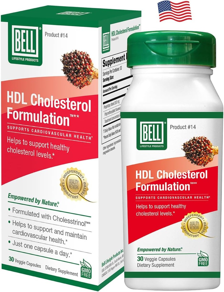 Bell HDL Cholesterol FormulationTM, Cholesterol Health Supplement - унікальний суміш, для жінок і чоловіків 30 капсули