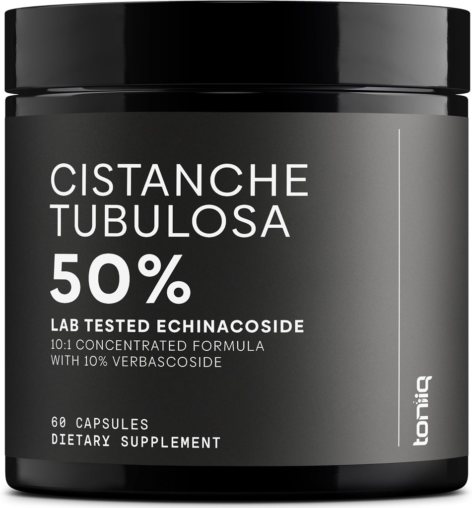 Cistanche Tubulosa özü - Ultra Yüksək Potensial 10:1 50% Echinacoside və 10% Verbascoside - Yüksək konsentrasiya - Üçüncü-Party Lab Tested - 60 Capsules
