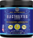 KEY NUTRIENTS Multivitamin Electrolytes Powder No Sugar - Fresh Blueberry Limonada Electrolyte Powder - Endurance & Energy Supplement - Hydration Drink - No Calories - 90 Servings - Made in USA