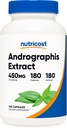 Nutricost Andrographis Extract 450mg, 180 Vegetarian Capsules - Non-GMO " Gluten Free