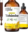 Wild & Organic Yohimbe Supplements for Men & Women - 5 mg Yohimbine Extract Tincture - Alcohol-Free Yohimbe Bark Drops - Vegan, Non-GMO & Sugar-Free - 4 fl oz
