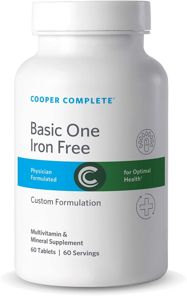 Cooper Complete - One a Day Complete Multivitamin Without Iron - Daily Multivitamin and Mineral Supplement - 60 Day Tablets per Bottle. Pack of 1