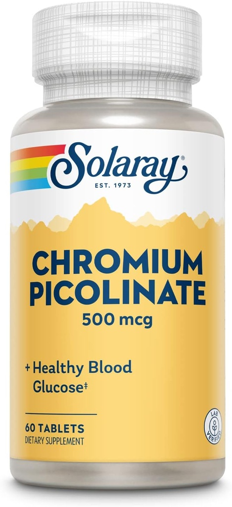 Solaray Chromium Picolinat Tabletter, 500 mg | 60 greve