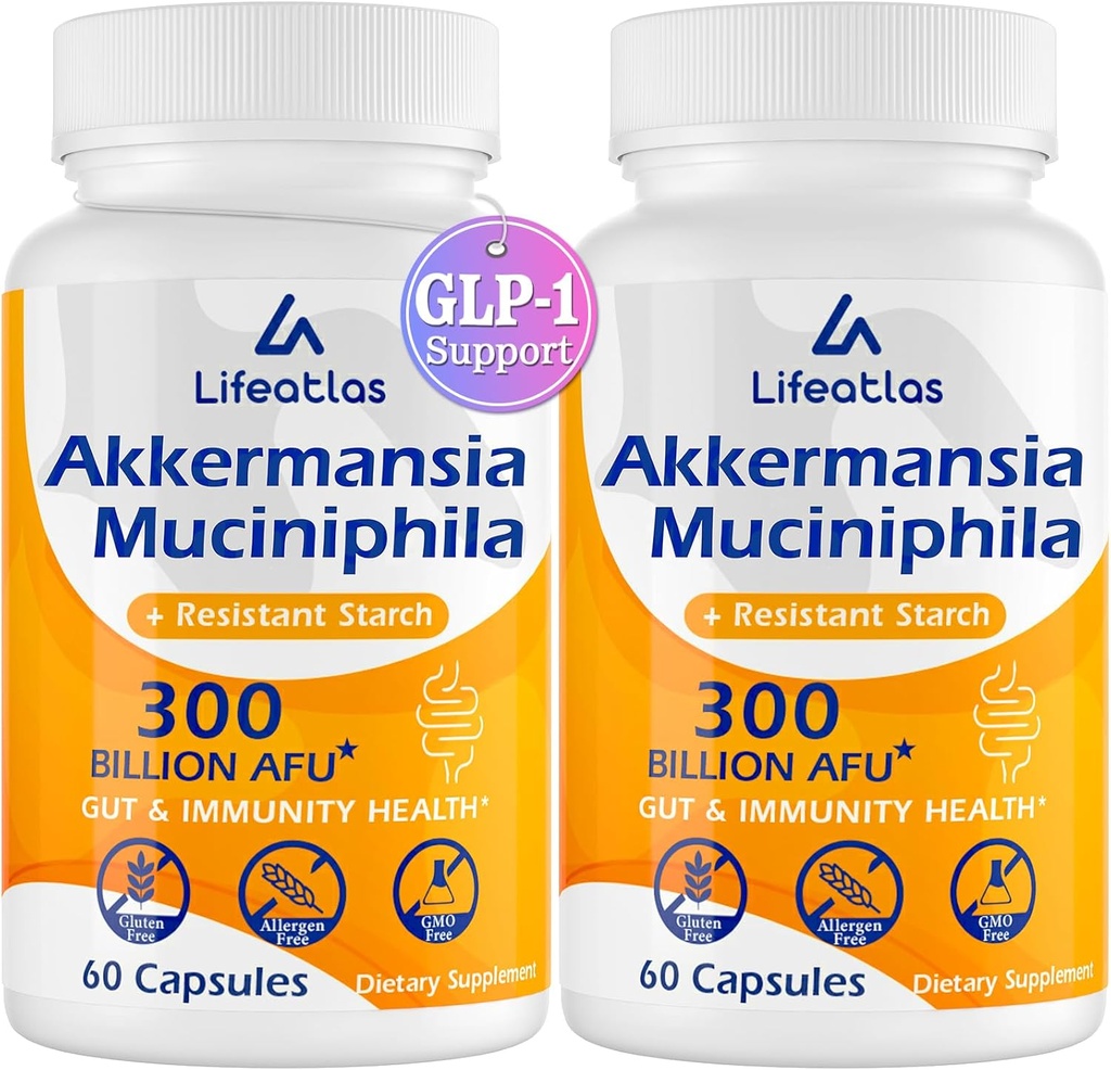 GLP1 takviyesi | 300 Milyar AFU Akkermansia Muciniphila, Akkermansia Gbiyotiks for GLP-1 Production, Digestive, Gut, Immunity, Advanceds Gut Lining Function, 120 Caps