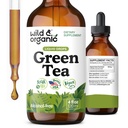Wild & Organic Green Tea Extract Liquid Drops - Antioxidant Support - Pure Green Tea Supplement - 84-Day Supply - Vegan, Sugar & Alcohol-Free Camellia Sinensis Tincture - 4 fl oz