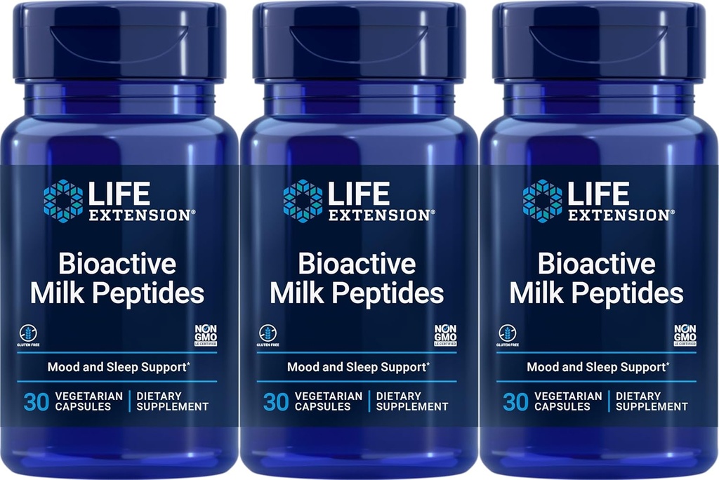 Life Extension bioactive Milk Peptides, 30 קפסולות צמחוניות (Pack of 3)