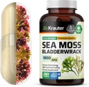 BIO KRAUTER Irish Sea Moss Capsules 1600 mg - 250 greve - Vegan Bladderwrack med Chondrus Crispus Sea Moss Supplement