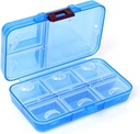 Pill Organizer, Portable Pill Dispenser,9 compartments Moisture-Proof Pill Box for Purse Vitamins, Medicine, Fish Oil, Travel Pill Organizer (Blue)