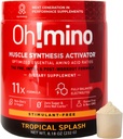 Oh!mino Essential Amino syror tillskott. Tropisk Splash, Stimulantfri pulver. Alla 9 EAAs, BCAA och den perfekta amino för träning, Amino Energy och att bygga muskler och återhämta sig snabbare.