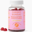 Cheeky Bonsai, Vaginal Probiotické Gummy pre ženy - Vyvážené pH, zdravý zápach a Flora Support - 5 miliárd CFU - Šťavnatá jahodová aróma, 60 grófov