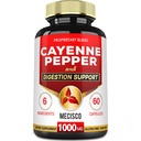 Mecisco 6in1 Cayenne Pepper Capsules with Ginger Root, Beet Root, and Black Pepper and More - 60 Capsules - Cayenne Supplement Supports Digestion System, Immunity