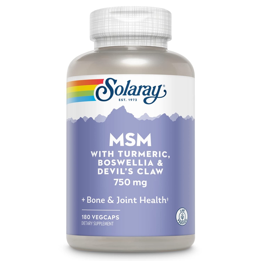 Solaray MSM Capsules, 750 mg, 180 Count
